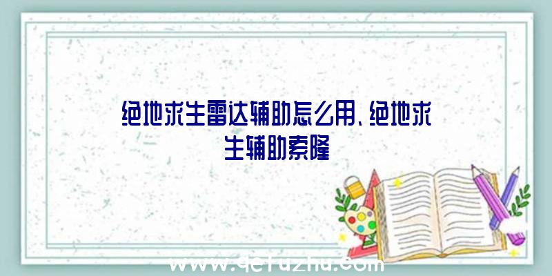 绝地求生雷达辅助怎么用、绝地求生辅助索隆