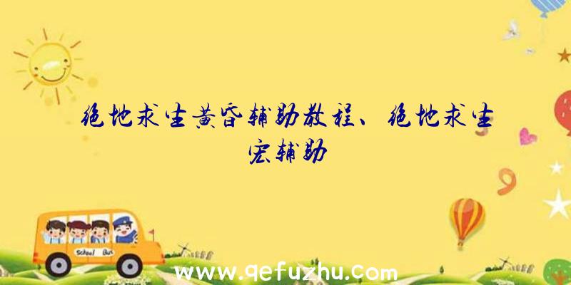 绝地求生黄昏辅助教程、绝地求生宏辅助