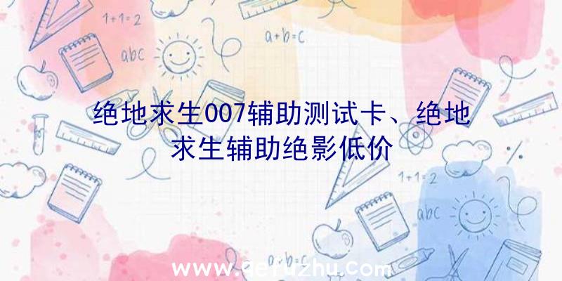 绝地求生007辅助测试卡、绝地求生辅助绝影低价