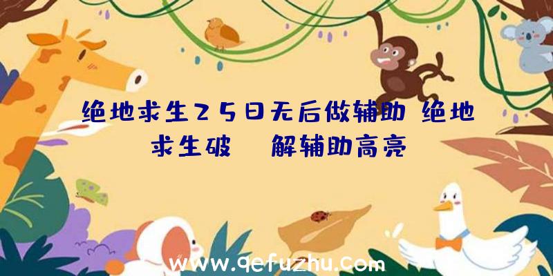 绝地求生25日无后做辅助、绝地求生破解辅助高亮