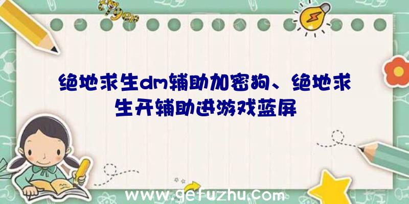 绝地求生dm辅助加密狗、绝地求生开辅助进游戏蓝屏