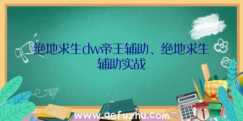 绝地求生dw帝王辅助、绝地求生辅助实战