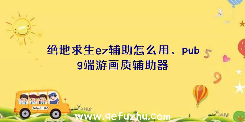 绝地求生ez辅助怎么用、pubg端游画质辅助器