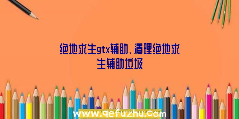 绝地求生gtx辅助、清理绝地求生辅助垃圾