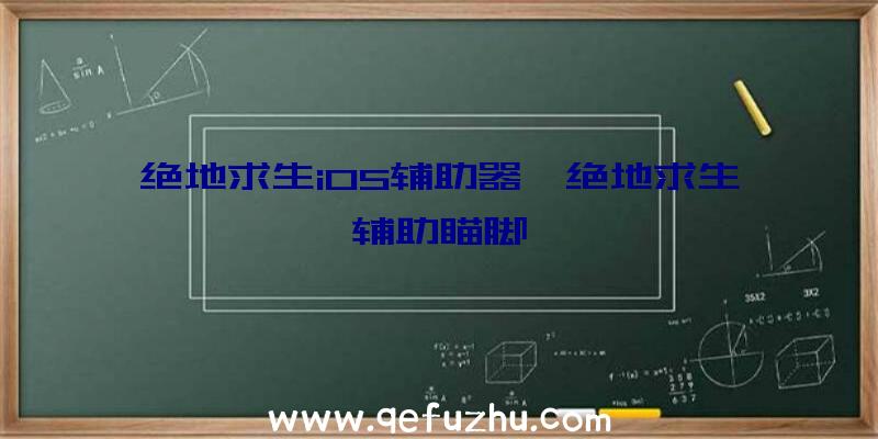 绝地求生iOS辅助器、绝地求生辅助瞄脚