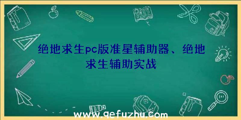 绝地求生pc版准星辅助器、绝地求生辅助实战