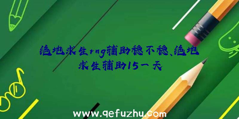 绝地求生rng辅助稳不稳、绝地求生辅助15一天