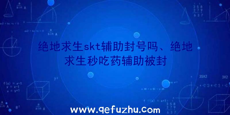 绝地求生skt辅助封号吗、绝地求生秒吃药辅助被封