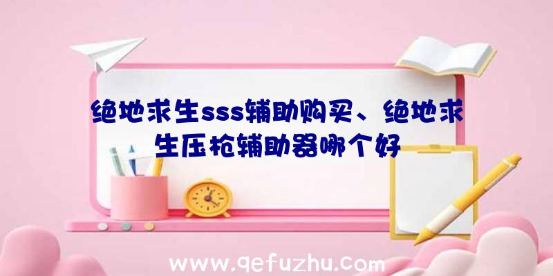 绝地求生sss辅助购买、绝地求生压枪辅助器哪个好