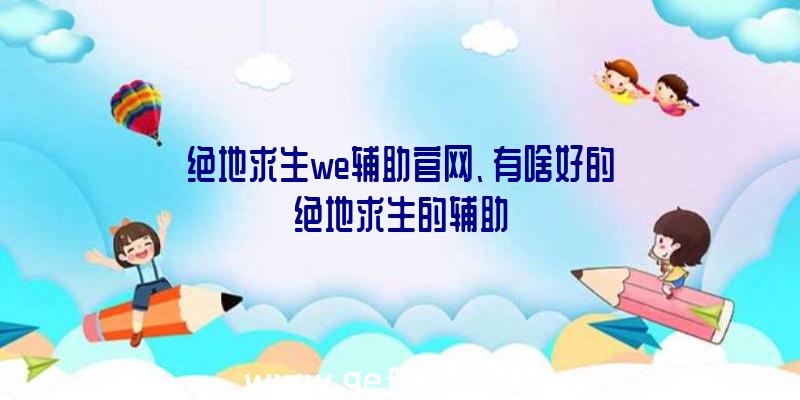 绝地求生we辅助官网、有啥好的绝地求生的辅助