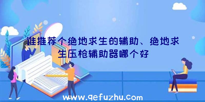 谁推荐个绝地求生的辅助、绝地求生压枪辅助器哪个好