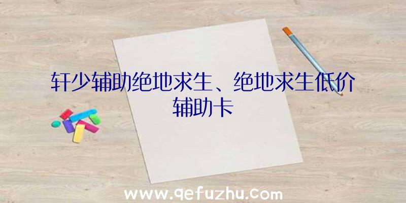 轩少辅助绝地求生、绝地求生低价辅助卡