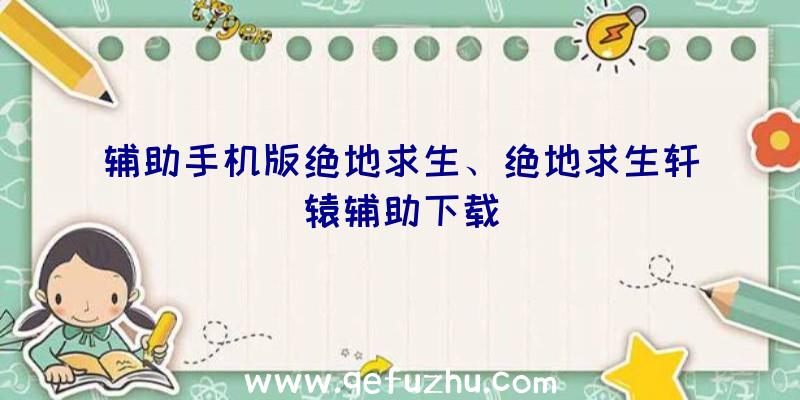 辅助手机版绝地求生、绝地求生轩辕辅助下载