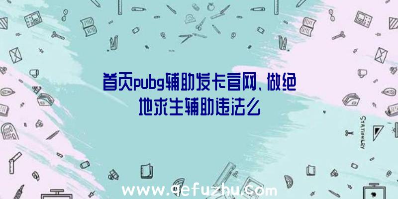 首页pubg辅助发卡官网、做绝地求生辅助违法么