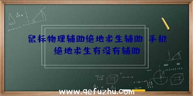 鼠标物理辅助绝地求生辅助、手机绝地求生有没有辅助