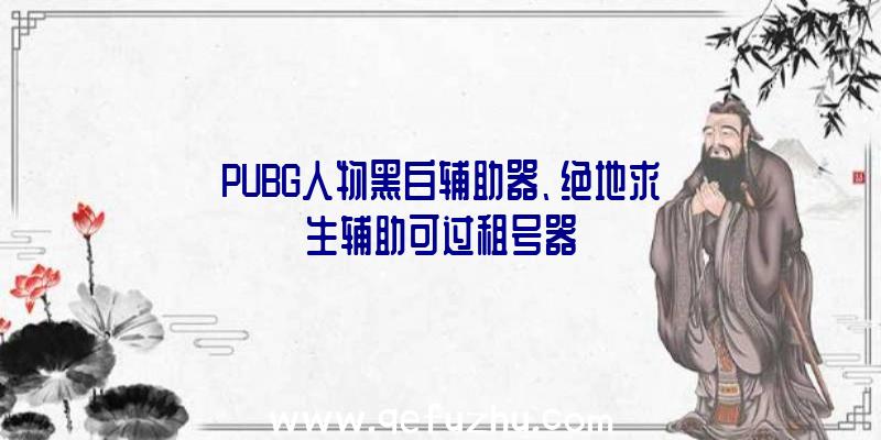 PUBG人物黑白辅助器、绝地求生辅助可过租号器