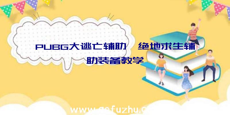 PUBG大逃亡辅助、绝地求生辅助装备教学