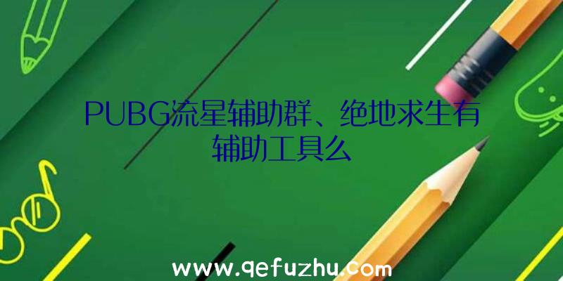 PUBG流星辅助群、绝地求生有辅助工具么