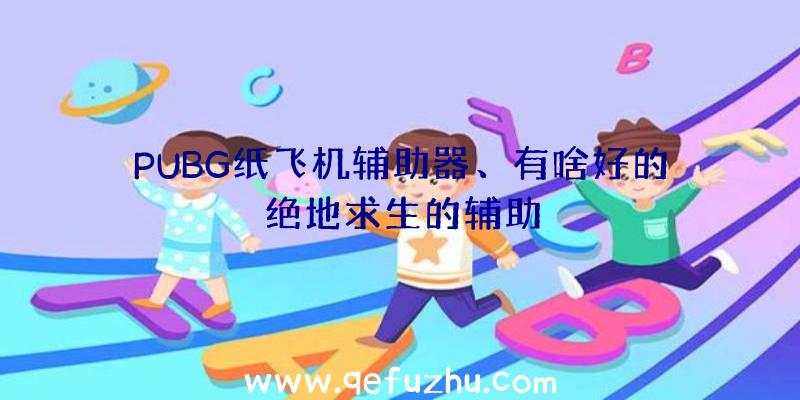 PUBG纸飞机辅助器、有啥好的绝地求生的辅助