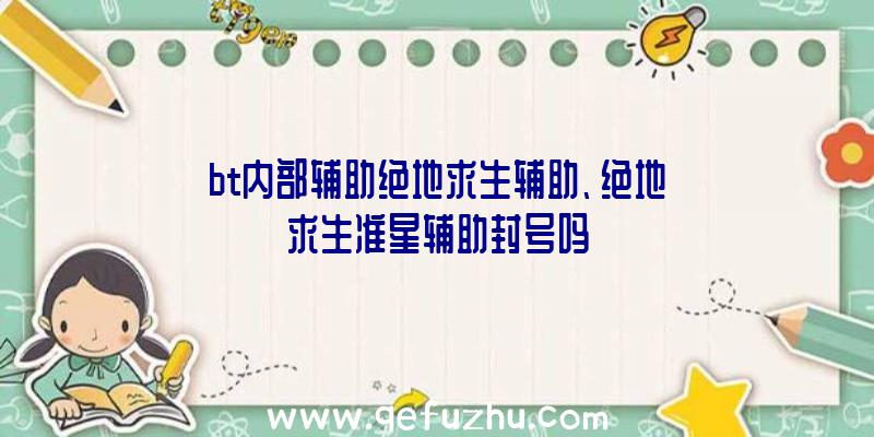 bt内部辅助绝地求生辅助、绝地求生准星辅助封号吗