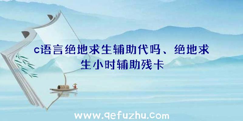 c语言绝地求生辅助代吗、绝地求生小时辅助残卡