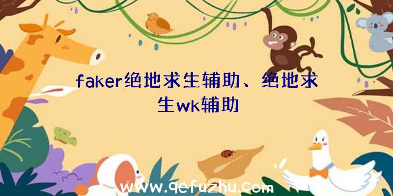 faker绝地求生辅助、绝地求生wk辅助