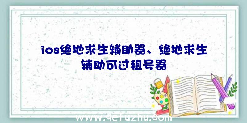 ios绝地求生辅助器、绝地求生辅助可过租号器