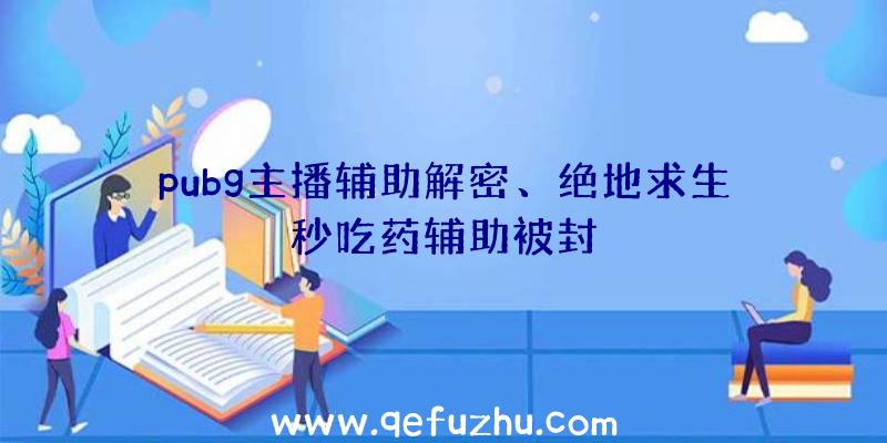 pubg主播辅助解密、绝地求生秒吃药辅助被封