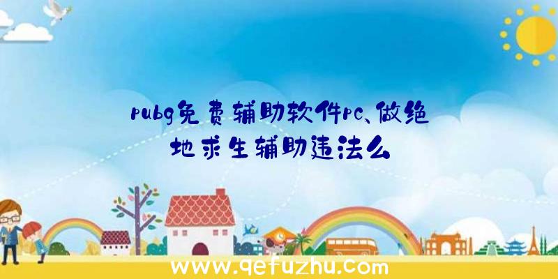 pubg免费辅助软件pc、做绝地求生辅助违法么