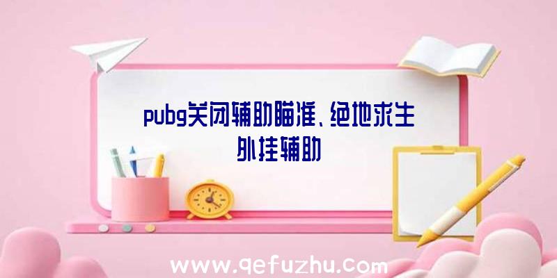 pubg关闭辅助瞄准、绝地求生外挂辅助