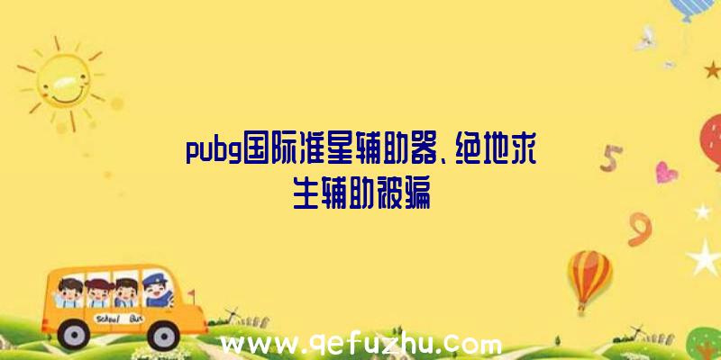 pubg国际准星辅助器、绝地求生辅助被骗