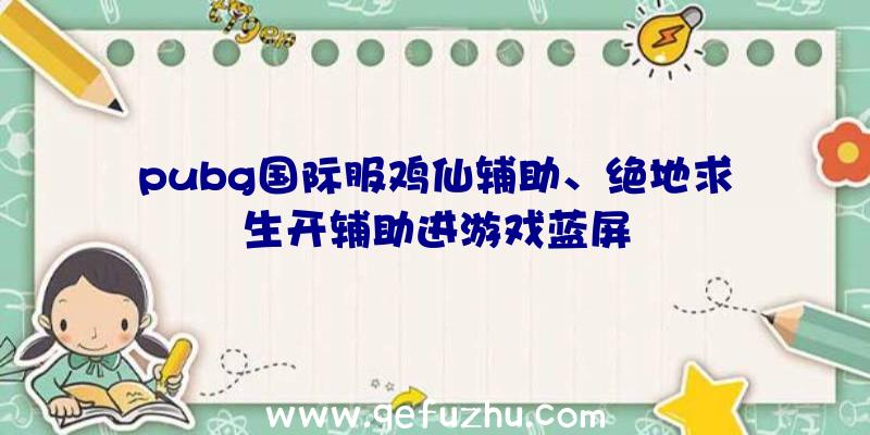 pubg国际服鸡仙辅助、绝地求生开辅助进游戏蓝屏