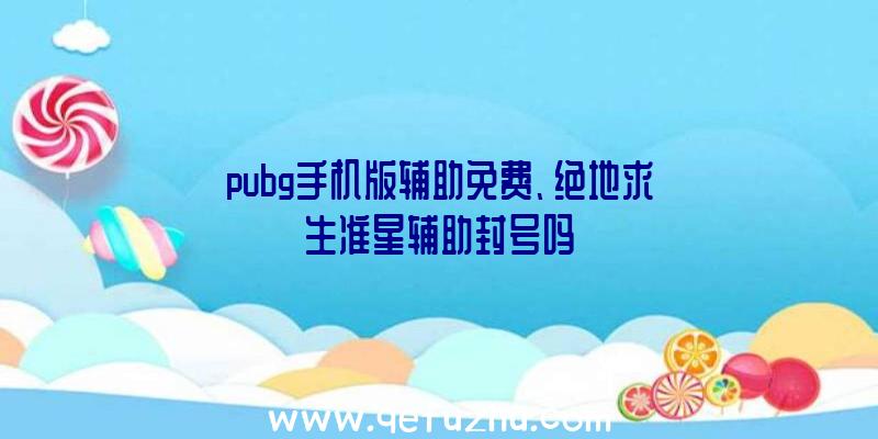 pubg手机版辅助免费、绝地求生准星辅助封号吗