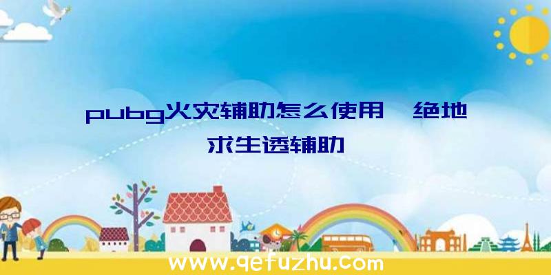 pubg火灾辅助怎么使用、绝地求生透辅助