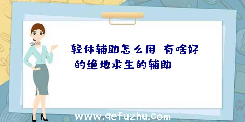 pubg轻体辅助怎么用、有啥好的绝地求生的辅助