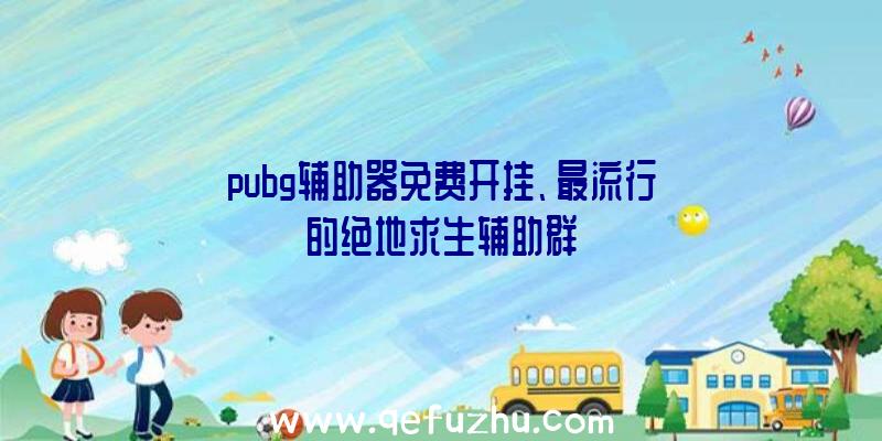 pubg辅助器免费开挂、最流行的绝地求生辅助群