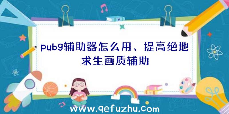 pubg辅助器怎么用、提高绝地求生画质辅助