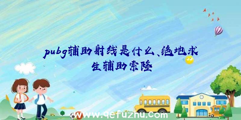 pubg辅助射线是什么、绝地求生辅助索隆