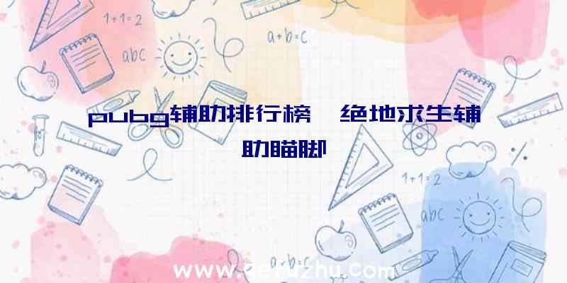 pubg辅助排行榜、绝地求生辅助瞄脚