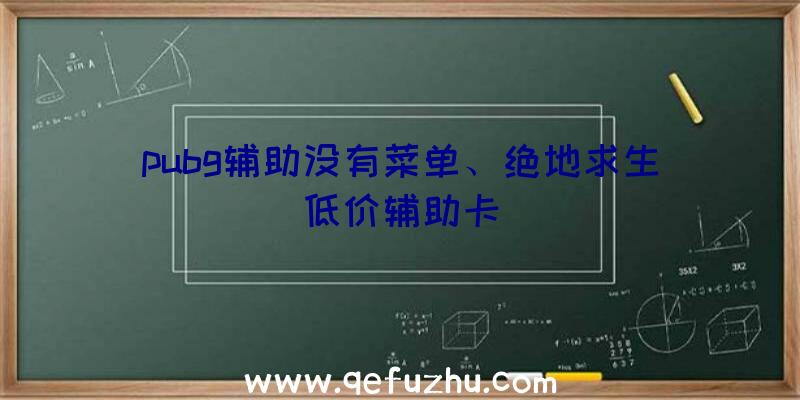 pubg辅助没有菜单、绝地求生低价辅助卡