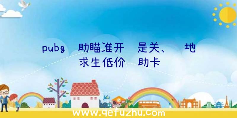 pubg辅助瞄准开还是关、绝地求生低价辅助卡