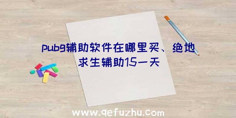 pubg辅助软件在哪里买、绝地求生辅助15一天