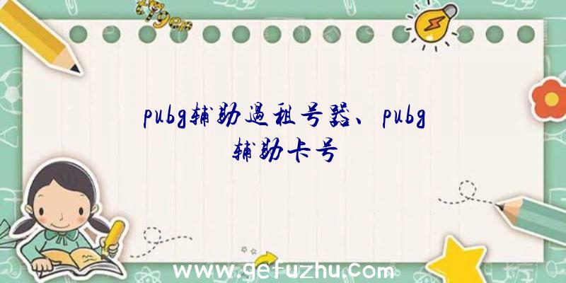 pubg辅助过租号器、pubg辅助卡号