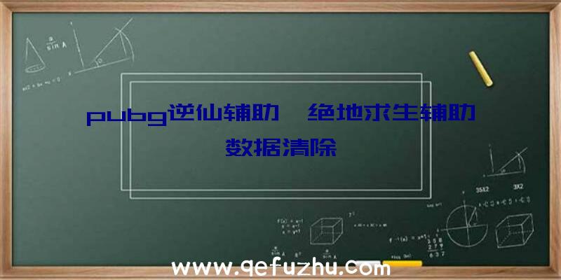 pubg逆仙辅助、绝地求生辅助数据清除