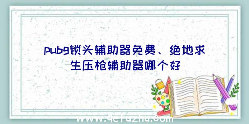 pubg锁头辅助器免费、绝地求生压枪辅助器哪个好