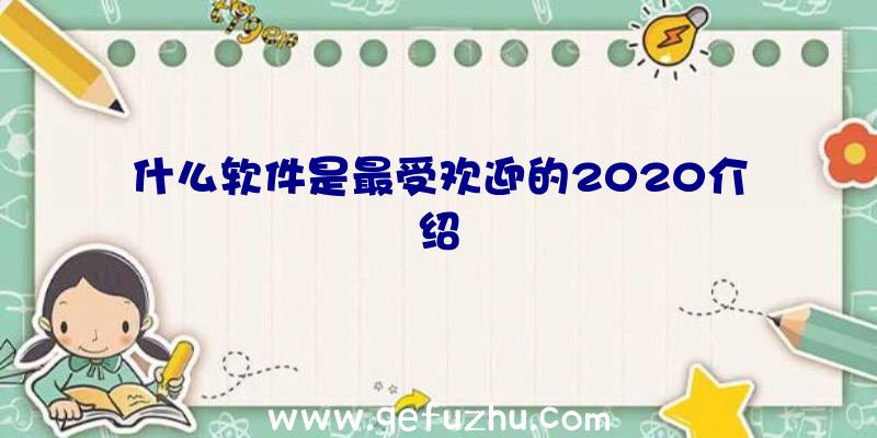 什么软件是最受欢迎的2020介绍