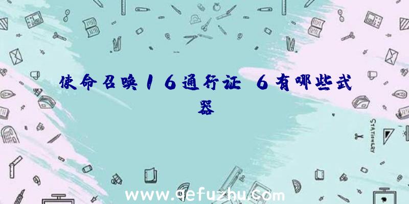 使命召唤16通行证S6有哪些武器