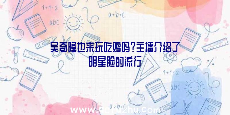 吴奇隆也来玩吃鸡吗？主播介绍了明星脸的流行