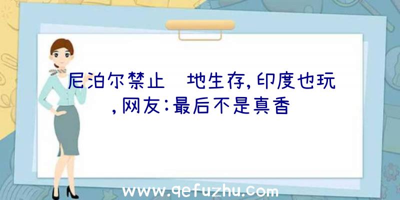 尼泊尔禁止绝地生存,印度也玩过,网友:最后不是真香