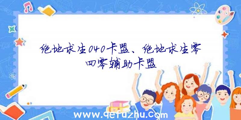 绝地求生040卡盟、绝地求生零四零辅助卡盟